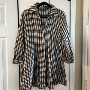 Zara Black and White Plaid Dress/Tunic sz XS